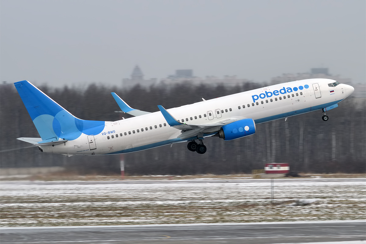 Boeing 737-800 da Pobeda, subsidiária low-cost da Aeroflot